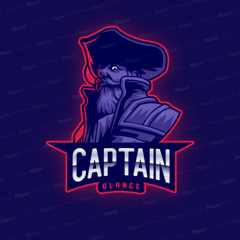 Placeit Illustrated Gaming Logo Maker With A Tough Captain